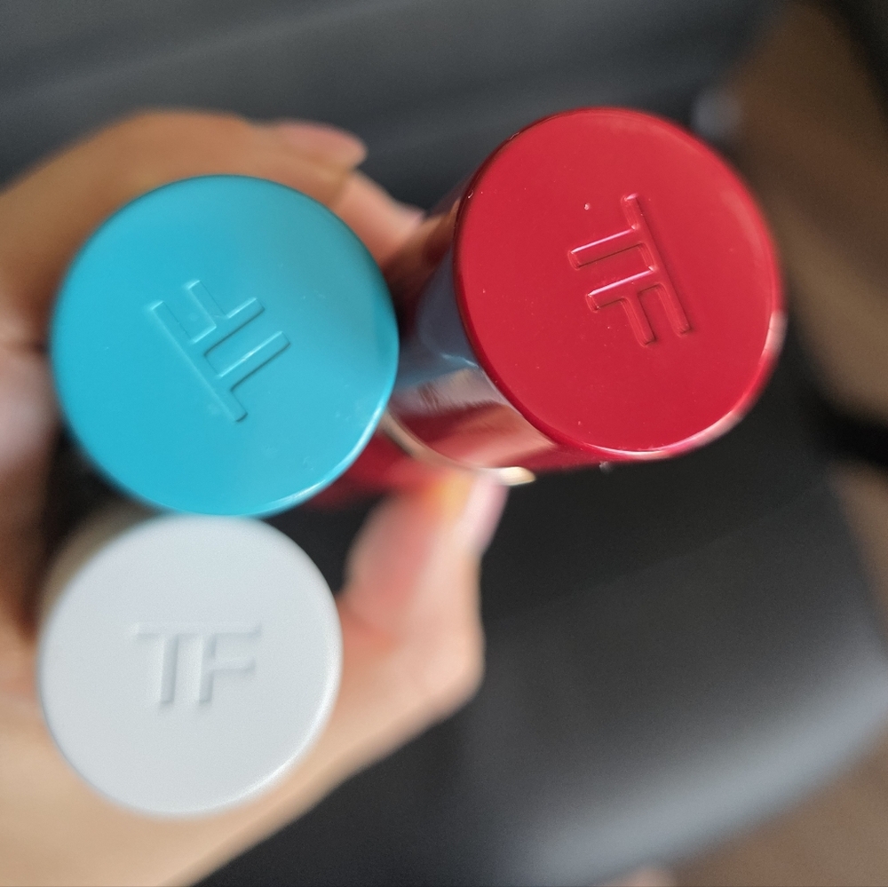 Tom Ford Travel Case Trio - White, Teal, Red - Picture 2 of 3